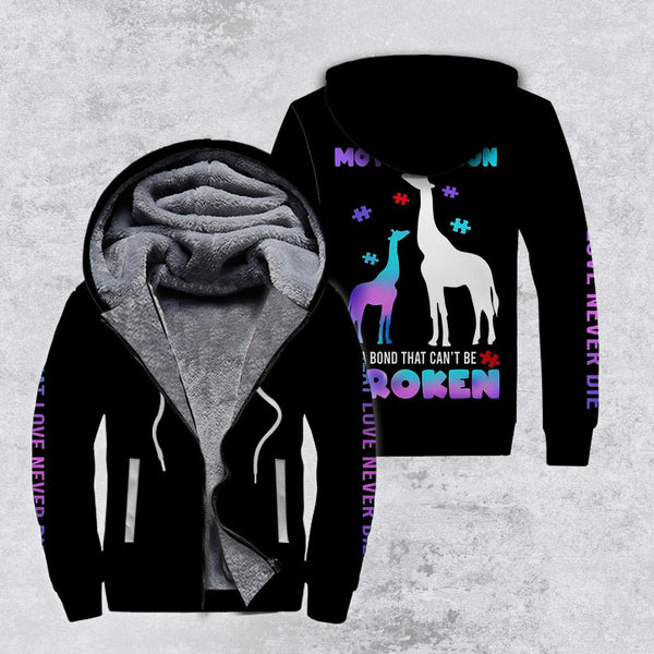 Autism Awareness Mother & Son a Bond That Can’t Be Broken Fleece Zip Hoodie All Over Print | For Men & Women | FZ119-BehighStyle