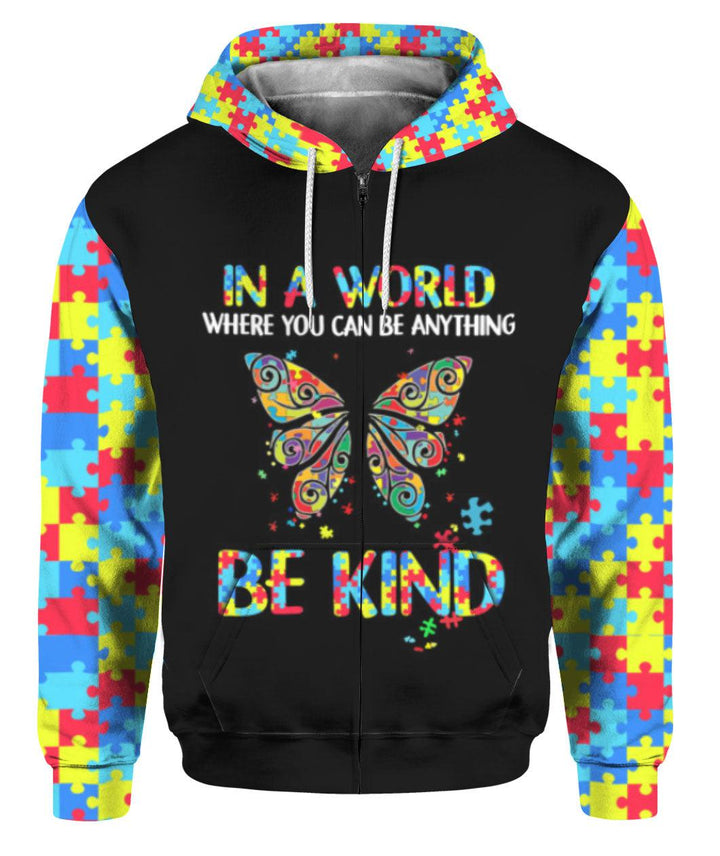 Autism In A World Be Kind 3D All Over Print | For Men & Women | Adult | HP1556-BehighStyle