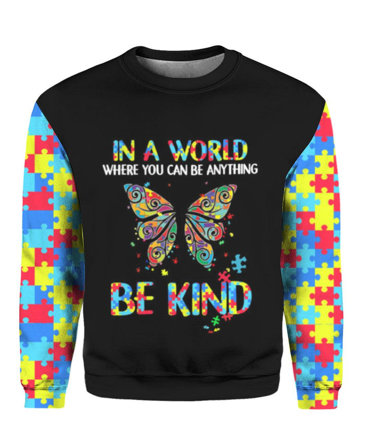 Autism In A World Be Kind 3D All Over Print | For Men & Women | Adult | HP1556-BehighStyle