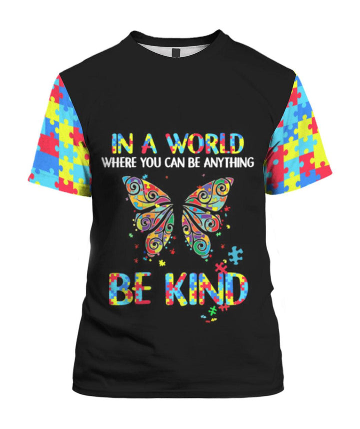 Autism In A World Be Kind 3D All Over Print | For Men & Women | Adult | HP1556-BehighStyle