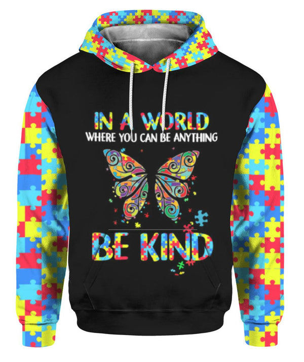 Autism In A World Be Kind 3D All Over Print | For Men & Women | Adult | HP1556-BehighStyle