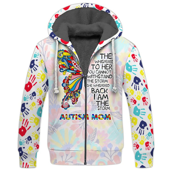 Autism Mom Butterfly Fleece Zip Hoodie All Over Print | For Men & Women | FZ191-BehighStyle