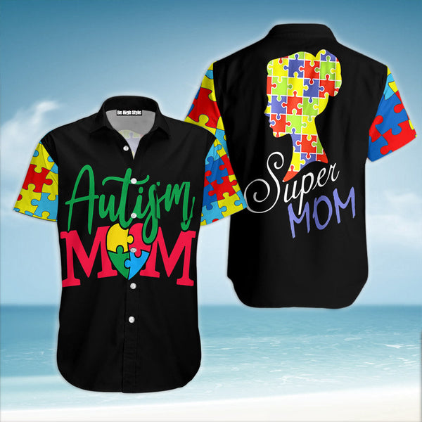 Autism Mom Super Mom Hawaiian Shirt With Pocket| SP1044