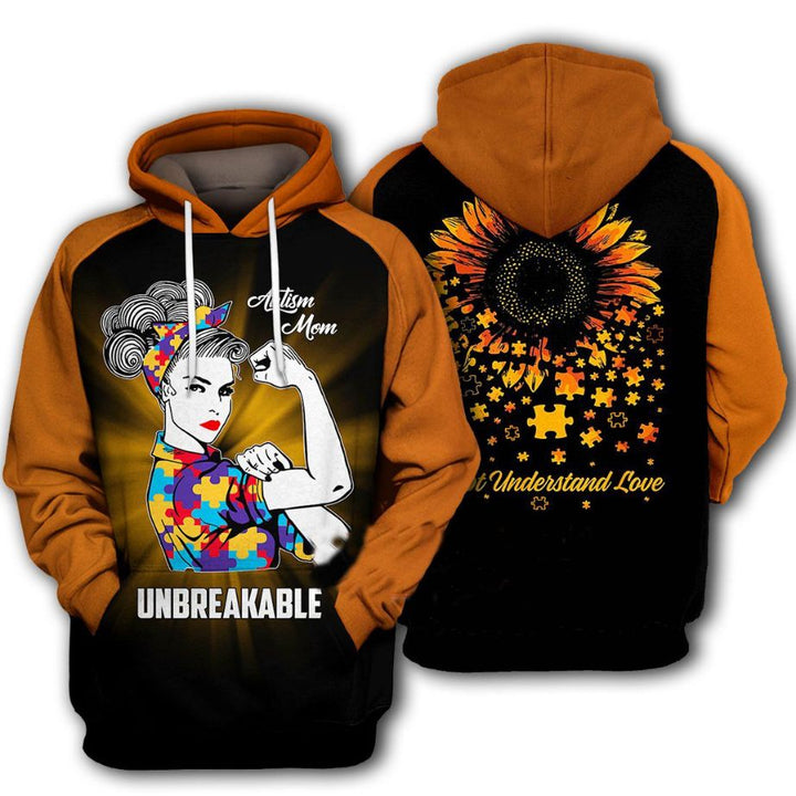 Autism Mom Unbreakable Sunflower 3D All Over Print | For Men & Women | Adult | HP1113-BehighStyle