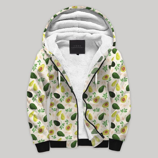 Avocado Fleece Zip Hoodie All Over Print | FZ774