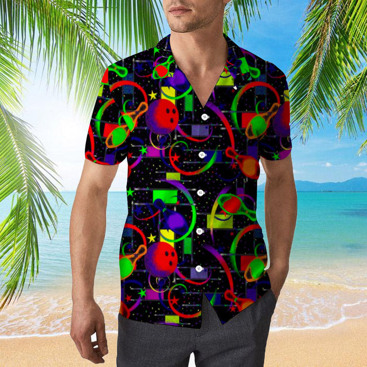 Awesome Bowling In Space Colorful Light Hawaiian Shirt | For Men & Women | HW409-BehighStyle