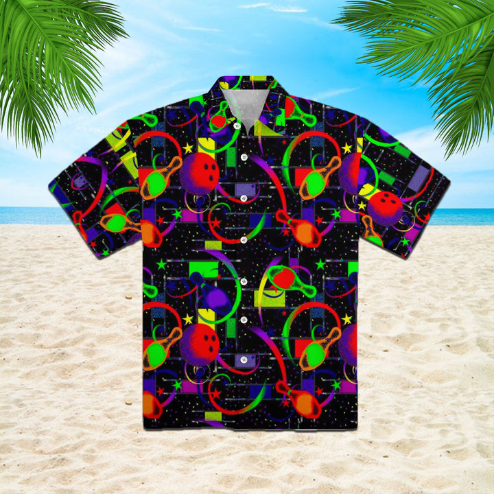 Awesome Bowling In Space Colorful Light Hawaiian Shirt | For Men & Women | HW409-BehighStyle