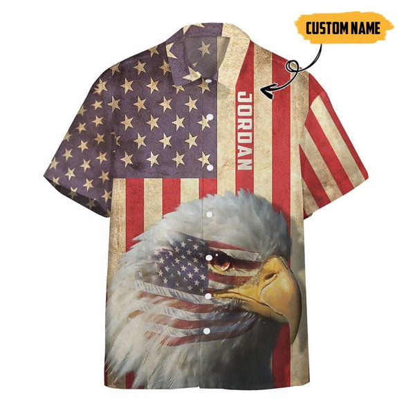 Bald Eagle American Custom Name Hawaiian Shirt | For Men & Women | HN475-BehighStyle