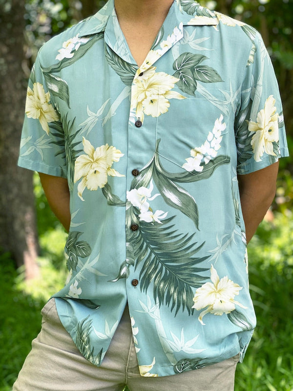 Bamboo Ginger Floral Hawaiian Shirt | HW3188