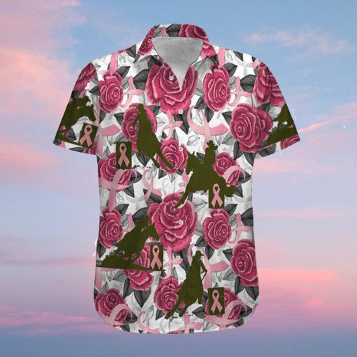 Barrel Racing Breast Cancer Awareness Hawaiian Shirt | HW2339