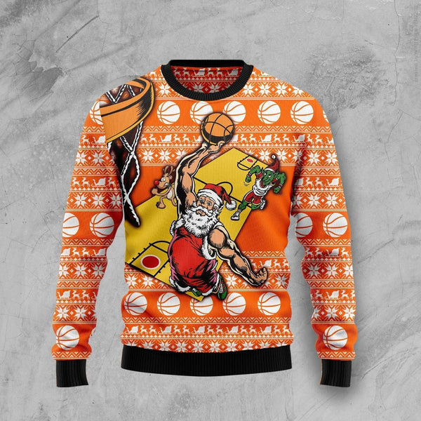 Basketball Santa Claus Ugly Christmas Sweater | For Men & Women | Adult | US1515-BehighStyle