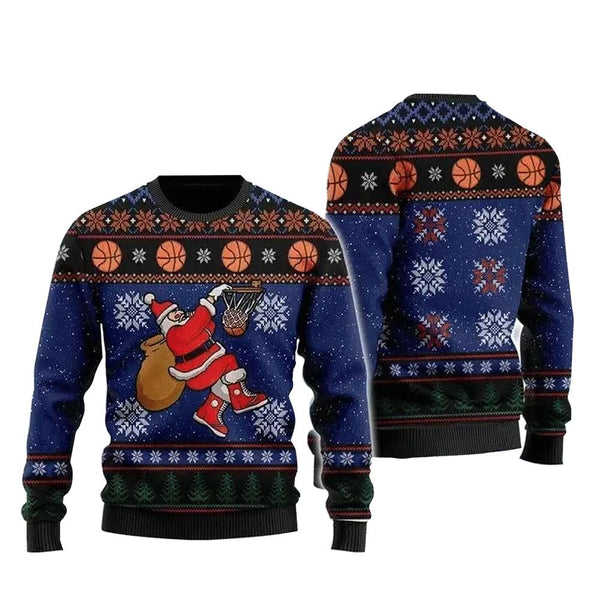 Basketball Santa Ugly Christmas Sweater | Adult | US2201