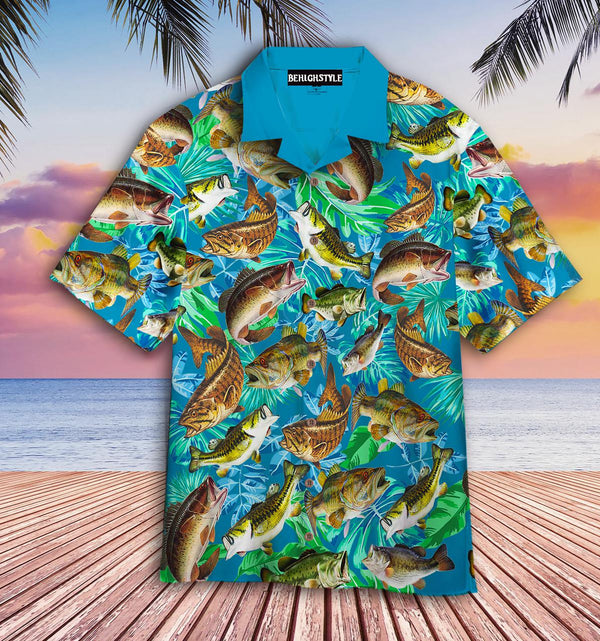 Bass Fish Seamless Pattern Fishing Hawaiian Shirt | For Men & Women | HW214-BehighStyle