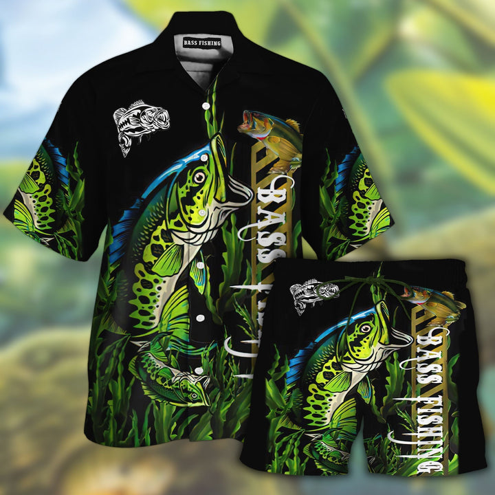 Bass Fishing Hawaiian Shirt Set, For Men & Women, HS137