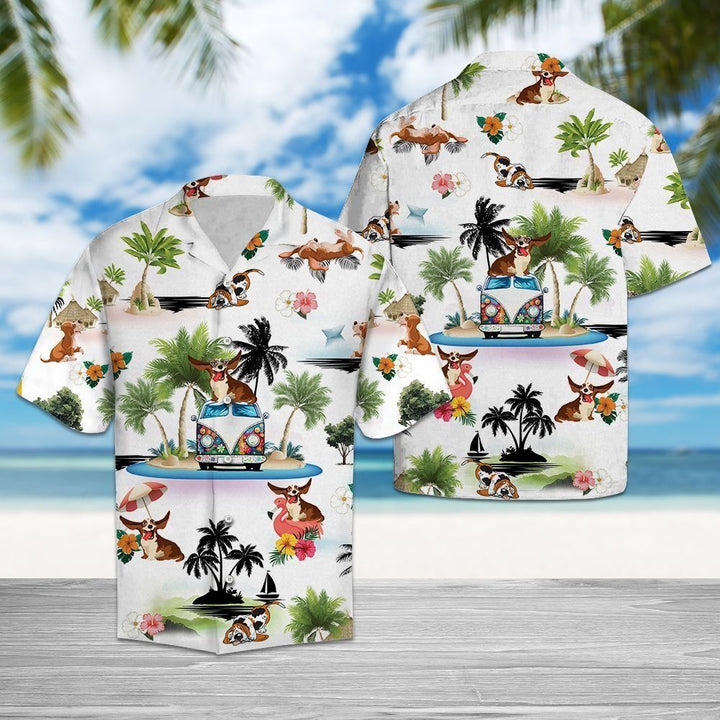 Basset Hound Vacation Multicolor Unique Hawaiian Shirt | For Men & Women | HW1342-BehighStyle