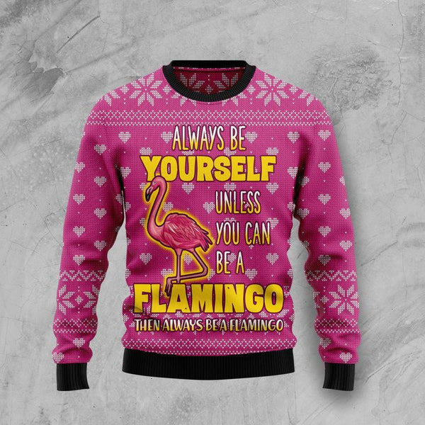 Be A Flamingo Ugly Christmas Sweater | For Men & Women | Adult | US1616-BehighStyle