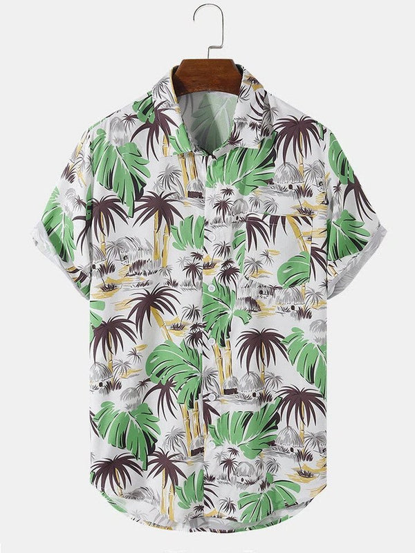 Beach Coconut Tree Hawaiian Shirt With Pocket| SP1004