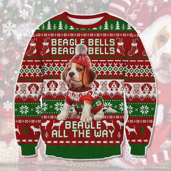 Beagle Dog All The Way Ugly Christmas Sweater | Adult | US2094