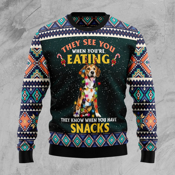 Beagle Dog Snack Ugly Christmas Sweater | Adult | US1730