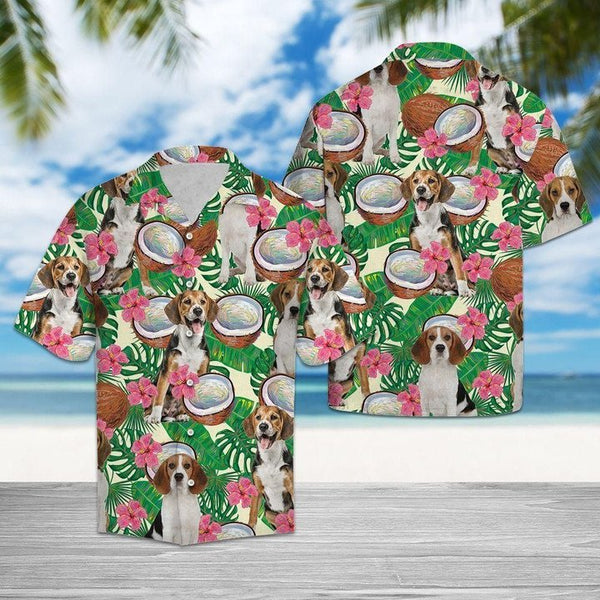 Beagle Tropical Coconut Aloha Hawaiian Shirt | HW3010