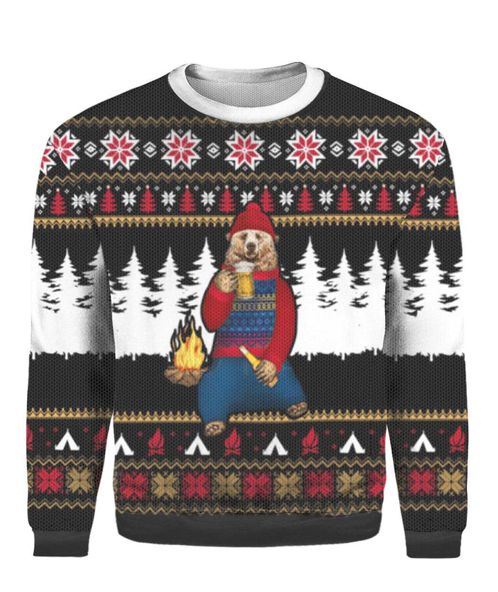 Bear Campfire Christmas 3D All Over Print | For Men & Women | Adult | HP1546-BehighStyle