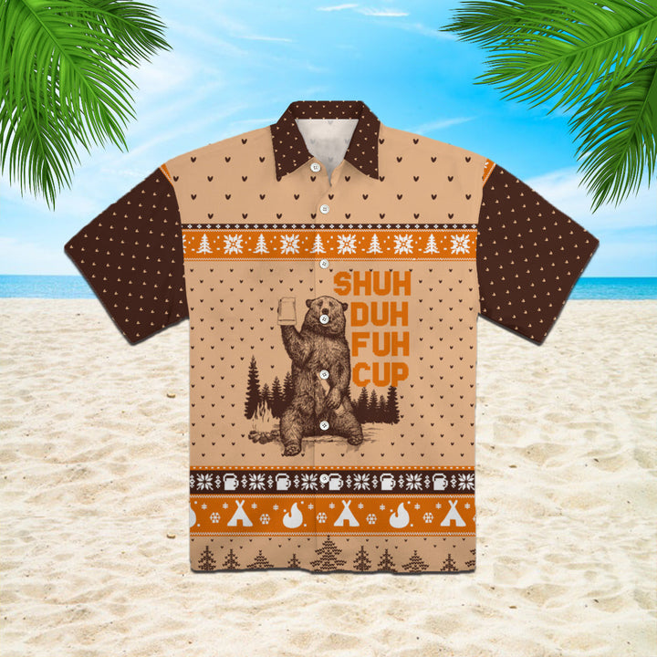 Bear Camping Shuh Duh Fuh Cup Hawaiian Shirt | For Men & Women | HW1055-BehighStyle