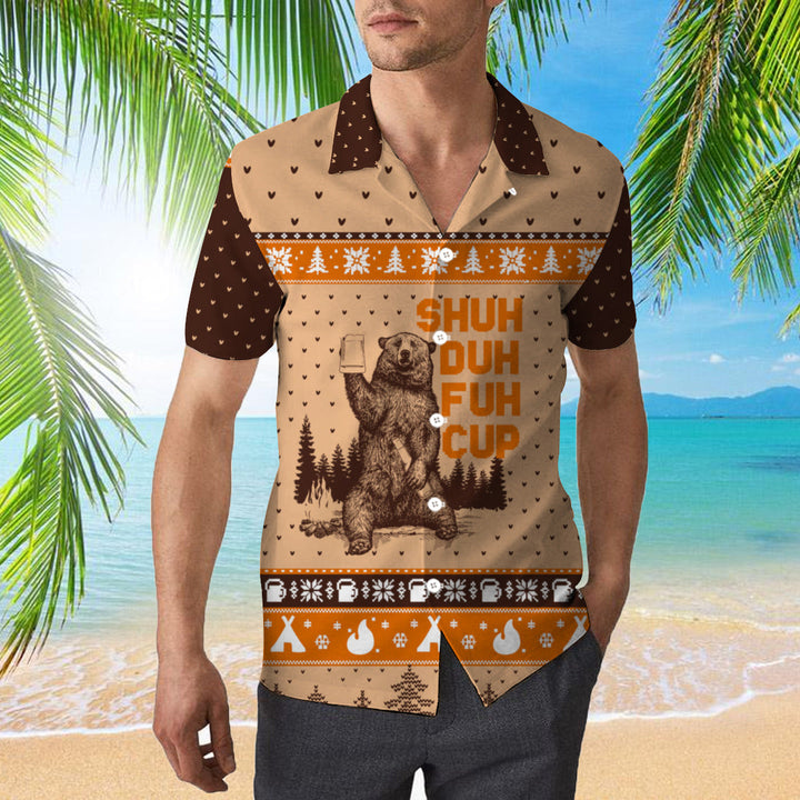 Bear Camping Shuh Duh Fuh Cup Hawaiian Shirt | For Men & Women | HW1055-BehighStyle