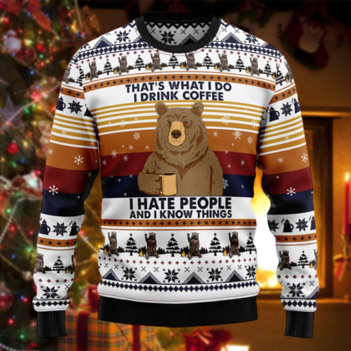 Bear Coffee Ugly Sweater