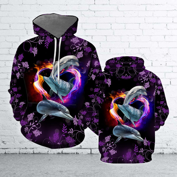 Beautiful Dolphins Purple Cool Design Unisex 3D All Over Print | Adult | HP741