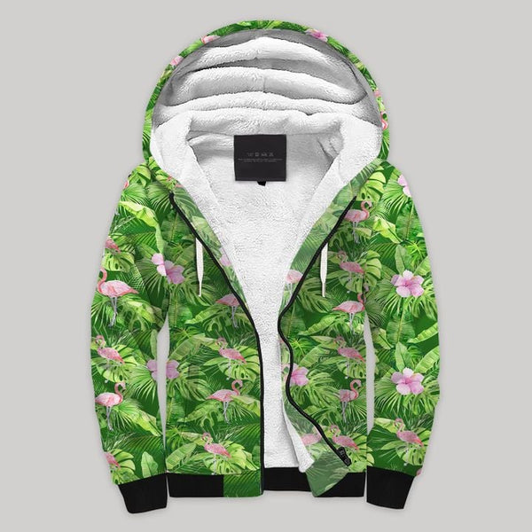 Beautiful Flamingo Fleece Zip Hoodie All Over Print | FZ836