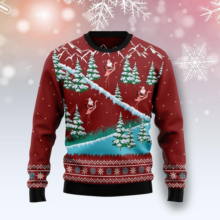 Beautiful Flamingo Xmas Ugly Christmas Sweater | For Men & Women | Adult | US1505-BehighStyle