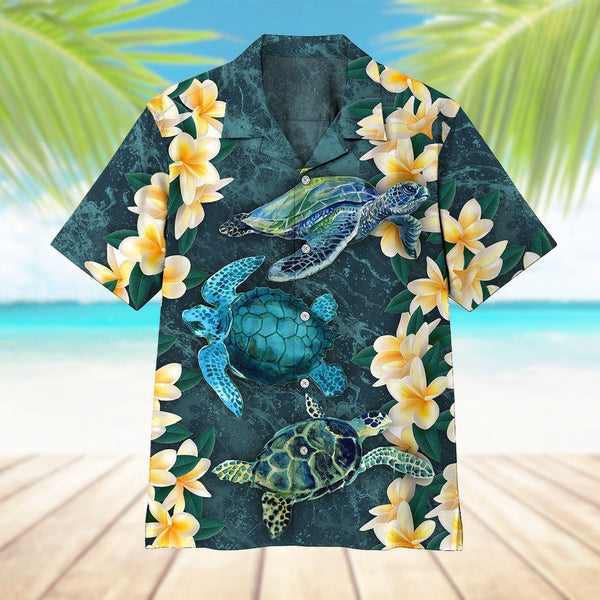 Beautiful Plumeria Turtle Aloha Hawaiian Shirt | For Men & Women | HW1281-BehighStyle