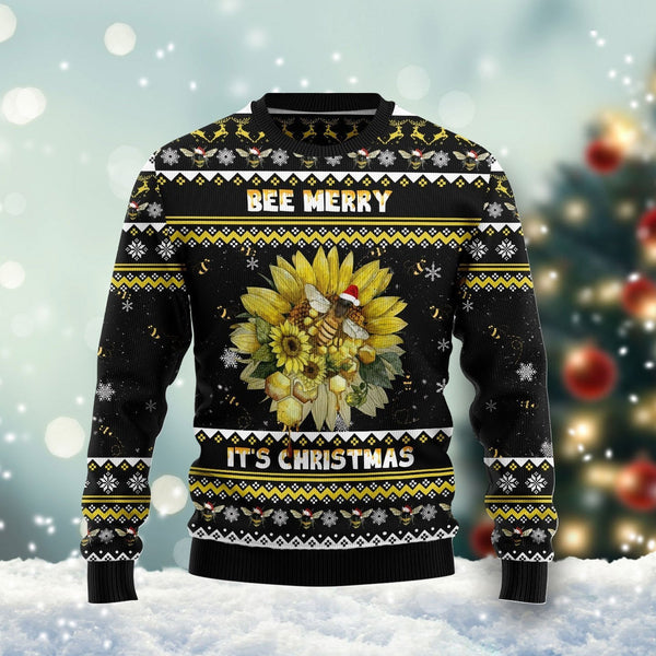 Bee Merry Its Time Ugly Christmas Sweater | For Men & Women | Adult | US1180-BehighStyle