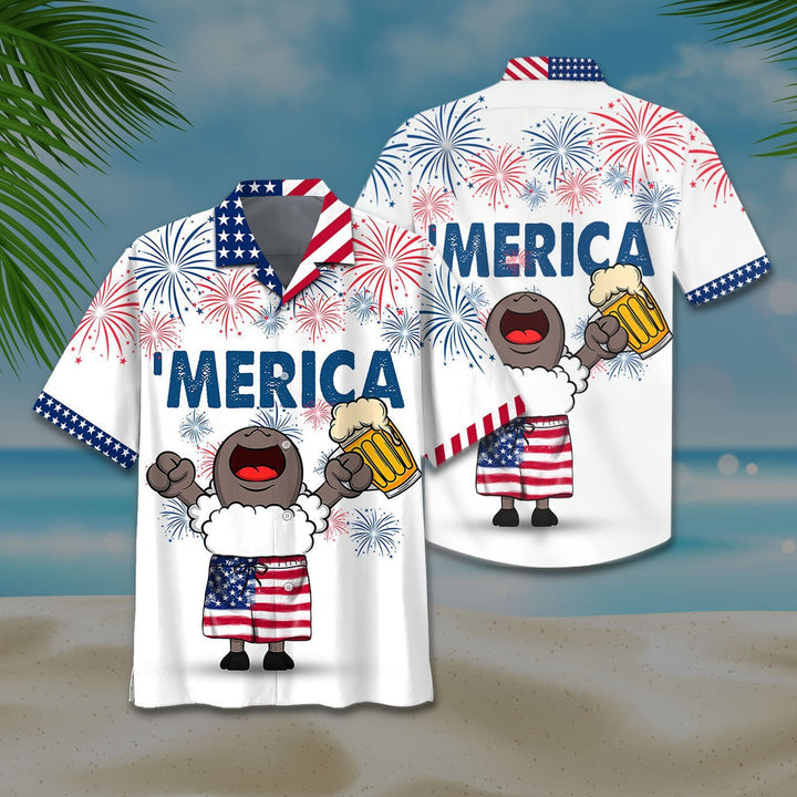 Beer American Flag Aloha Hawaiian Shirt | For Men & Women | HW883-BehighStyle