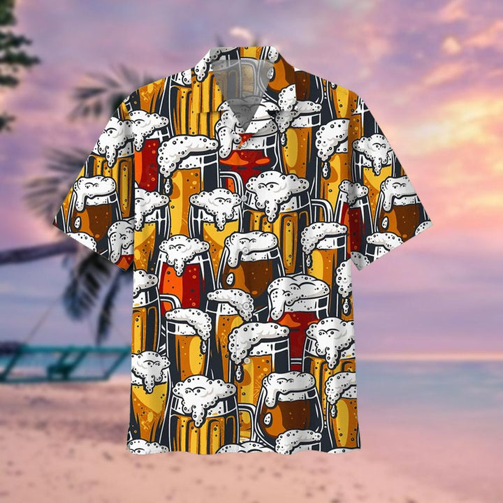 Beer Glass Pattern Hawaiian Shirt | For Men & Women | HW2077-BehighStyle