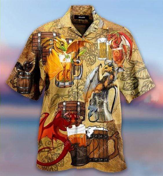 Beer Makes Dragon Relaxed Hawaiian Shirt | For Men & Women | HW2346-BehighStyle