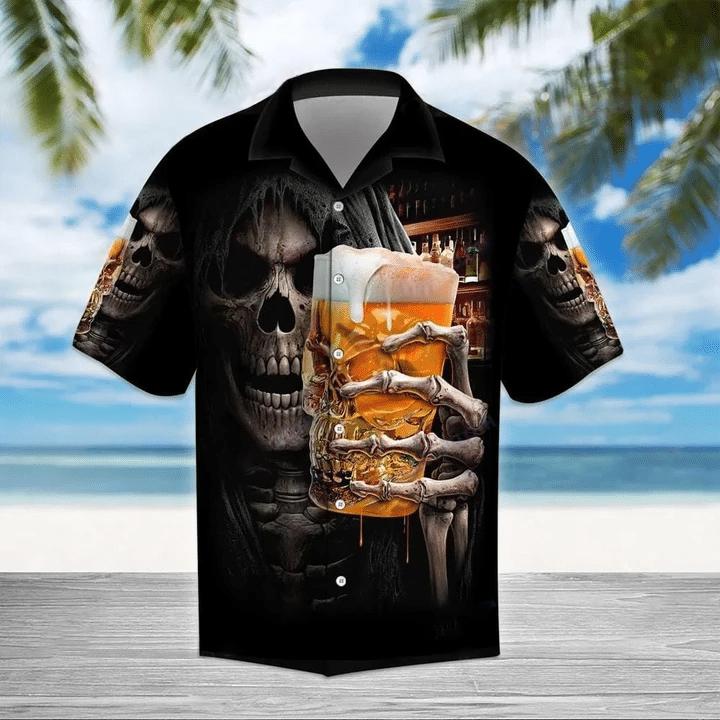 Beer Skull Aloha Hawaiian Shirt | For Men & Women | HW863-BehighStyle