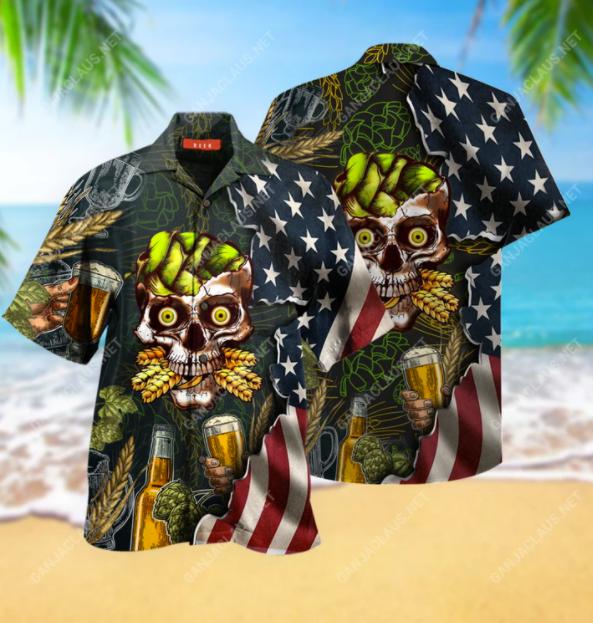 Beer Skull Aloha Hawaiian Shirt | For Men & Women | HW882-BehighStyle