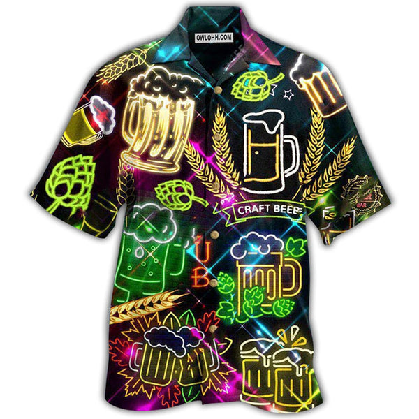 Beer It's Beer O'clock Neon Style Hawaiian Shirt | HW3434