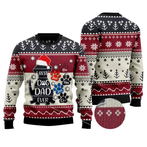 Best Dog Dad Ever Christmas Ugly Christmas Sweater | Adult | US2241