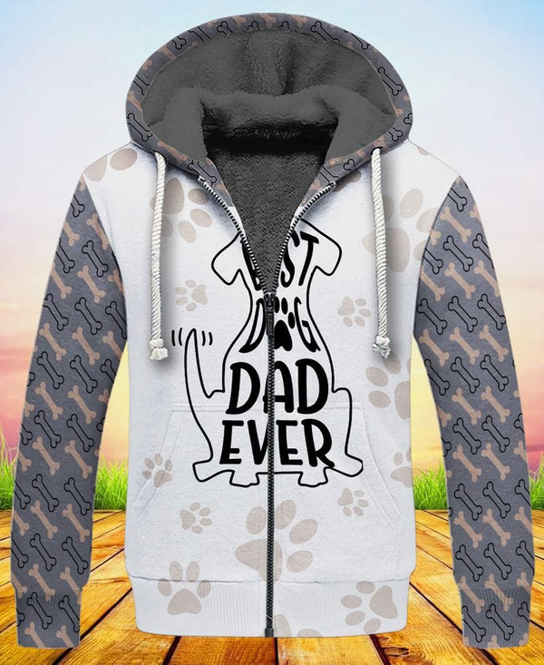 Best Dog Dad Ever Fleece Zip Hoodie All Over Print | For Men & Women | FZ187-BehighStyle