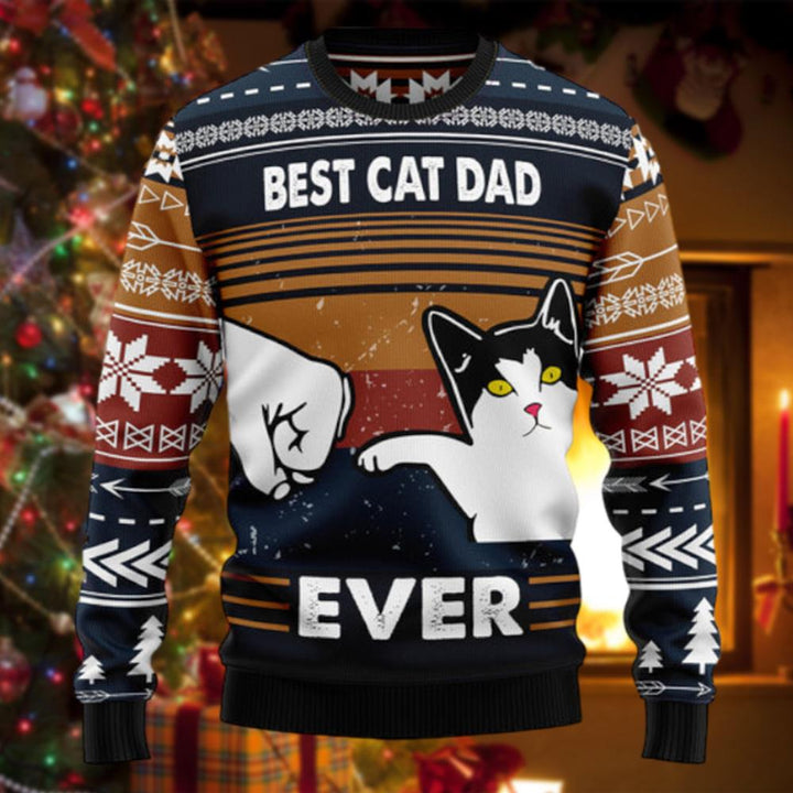 Best Cat Dad Ever Ugly Sweater