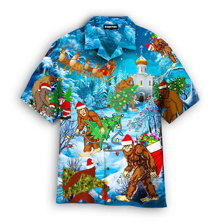 Bigfoot At Christmas Hawaiian Shirt | For Men & Women | HW2738-BehighStyle