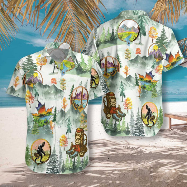 Bigfoot Camping And Hiking Hawaiian Shirt | HW3333