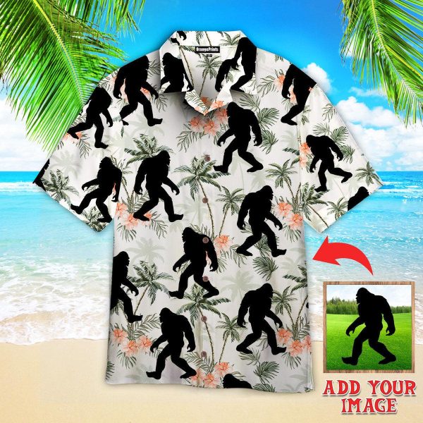 Bigfoot Coconut Tree Tropical Custom Photo Hawaiian Shirt | P276