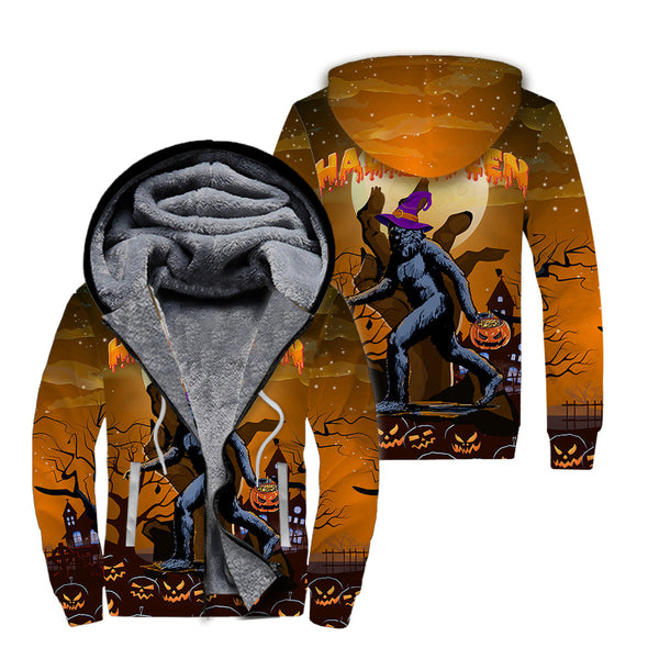 Bigfoot Halloween Fleece Zip Hoodie All Over Print | FZ703