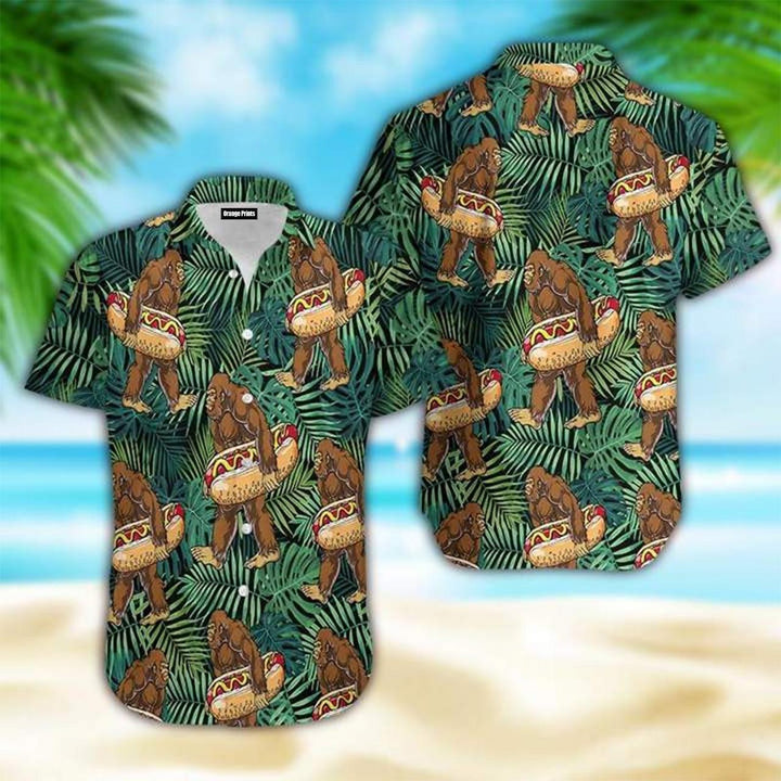 Bigfoot Hotdog Hawaiian Shirt | For Men & Women Hawaiian Shirt | For Men & Women | HW150-BehighStyle