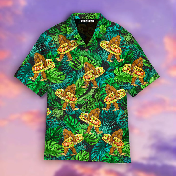 Bigfoot Love Eating Hot Dog Hawaiian Shirt | For Men & Women | HW191-BehighStyle