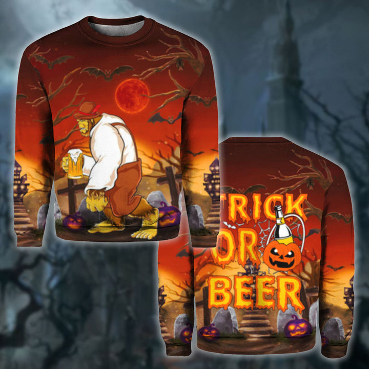 Bigfoot Trick Or Beer Halloween 3D All Over Print | For Men & Women | Adult | HP1291-BehighStyle