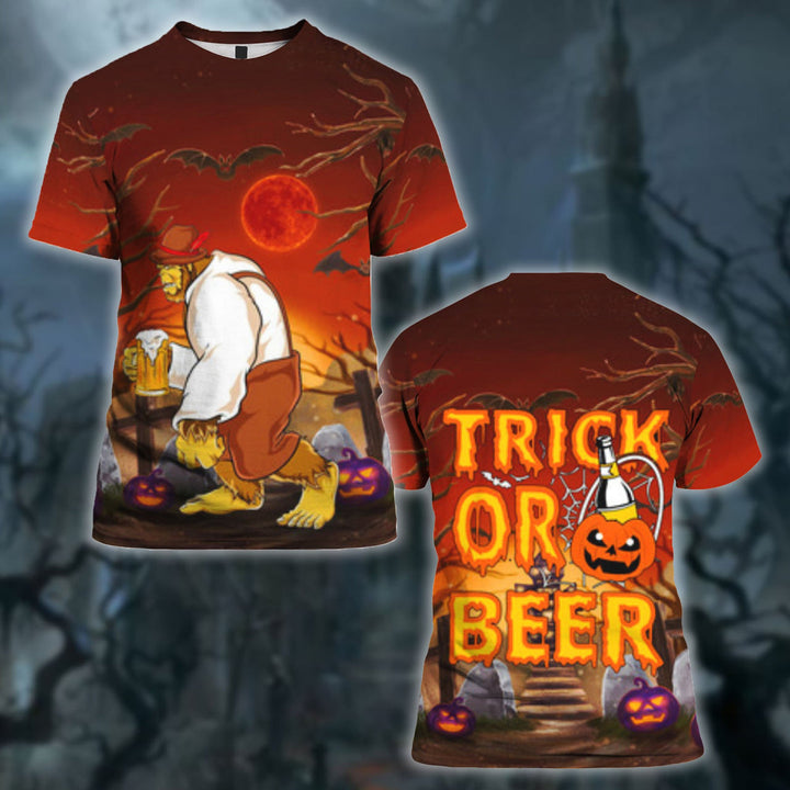 Bigfoot Trick Or Beer Halloween 3D All Over Print | For Men & Women | Adult | HP1291-BehighStyle